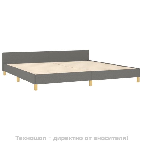 Рамка за легло тъмносива 200x200 см плат
