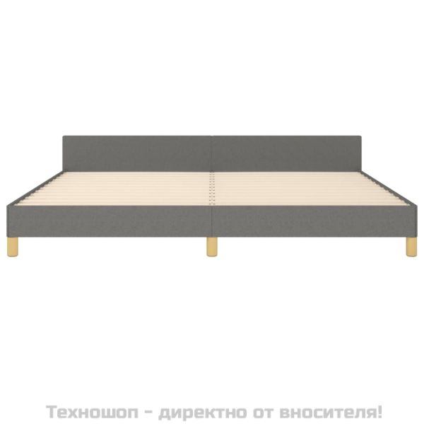 Рамка за легло тъмносива 200x200 см плат