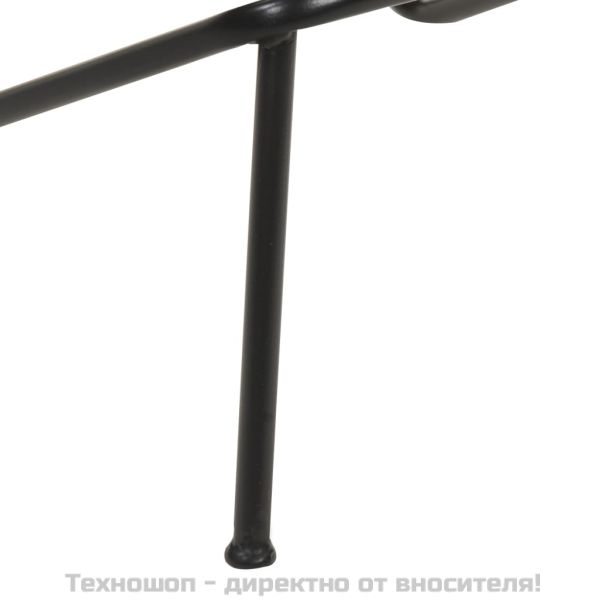 Бар табуретки, 4 бр, черни, естествена кожа