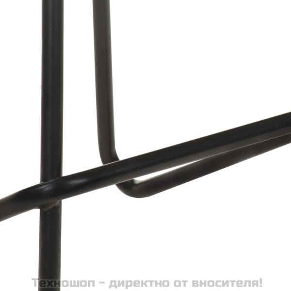 Бар табуретки, 4 бр, черни, естествена кожа