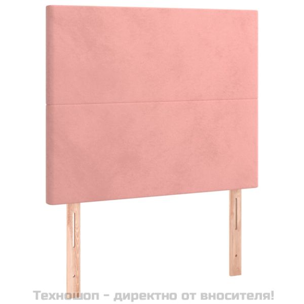 Табла за легло, розова, 100x5x118/128 см, кадифе