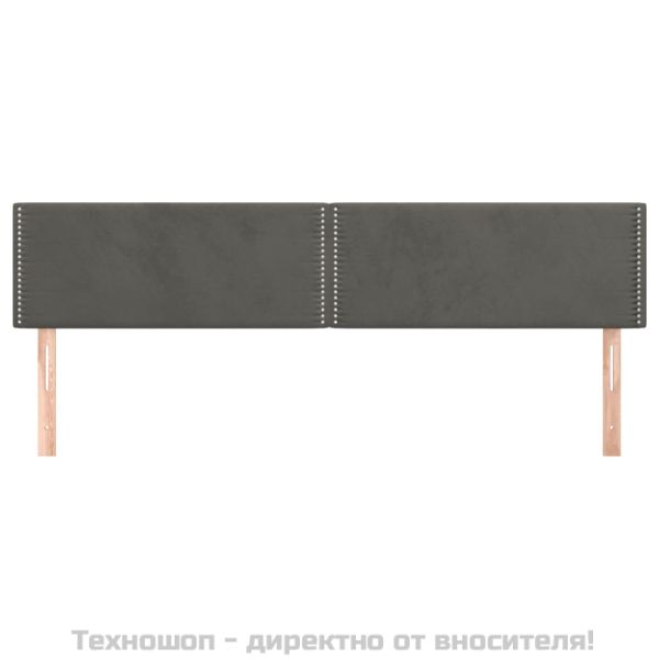 Табла за легло, тъмносива, 200x5x78/88 см, кадифе