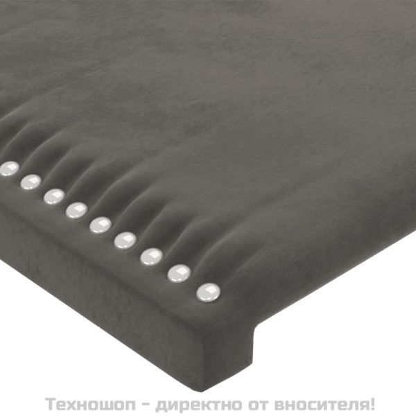 Табла за легло, тъмносива, 200x5x78/88 см, кадифе