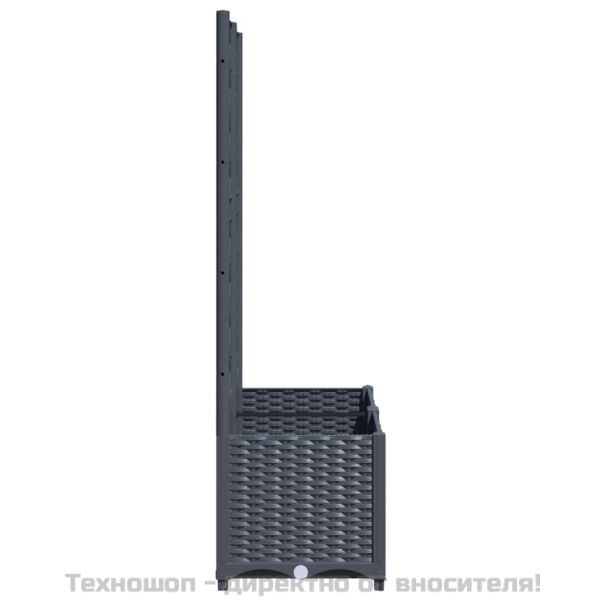 Градинска саксия с решетка, синьо-сива, 80x40x136 см, полипропилен