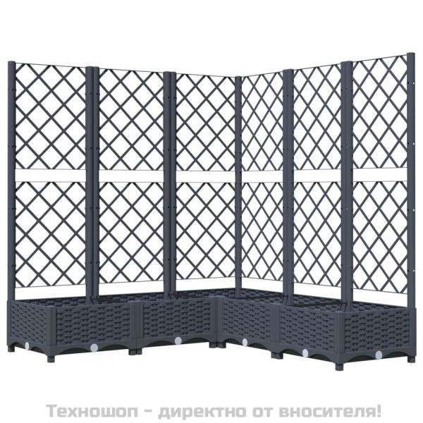 Градински сандък с пергола, синьо сив, 120x120x121,5 см, PP