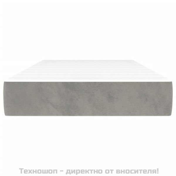 Матрак за легло с покет пружини средна твърдост светлосив 80x200x20 см кадифе