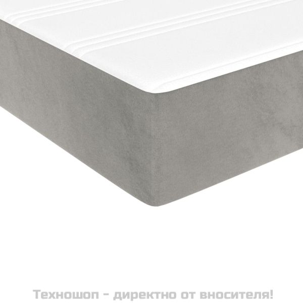 Матрак за легло с покет пружини средна твърдост светлосив 80x200x20 см кадифе