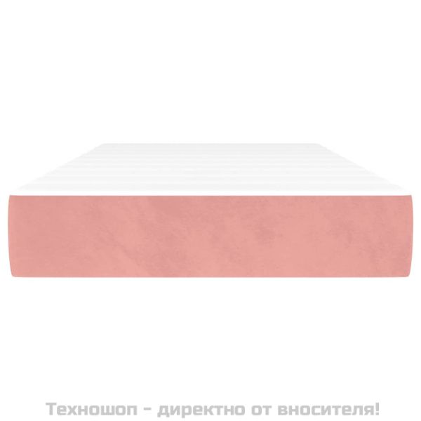 Матрак за легло с покет пружини средна твърдост розов 100x200x20 см кадифе
