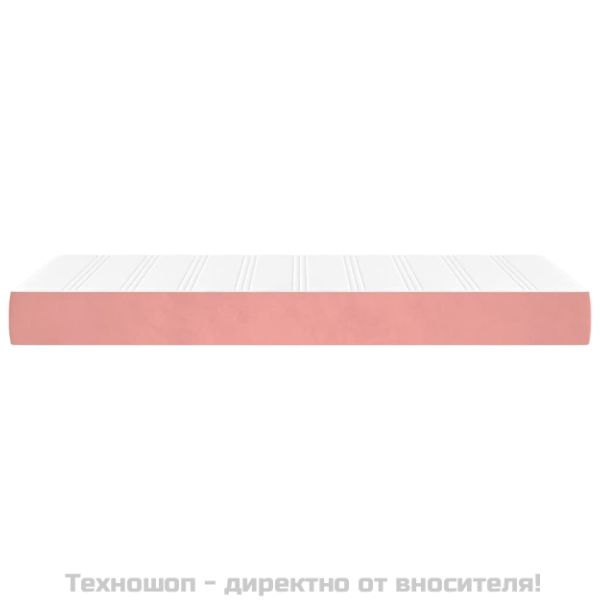 Матрак за легло с покет пружини средна твърдост розов 100x200x20 см кадифе