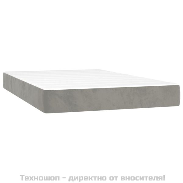 Матрак за легло с покет пружини средна твърдост светлосив 120x200x20 см кадифе