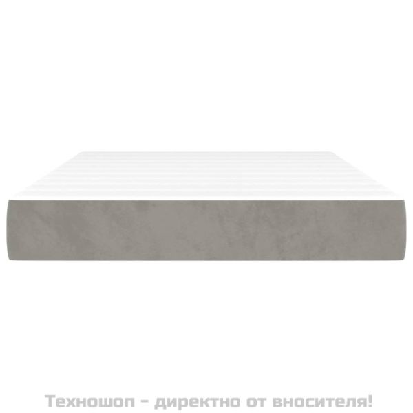 Матрак за легло с покет пружини средна твърдост светлосив 120x200x20 см кадифе