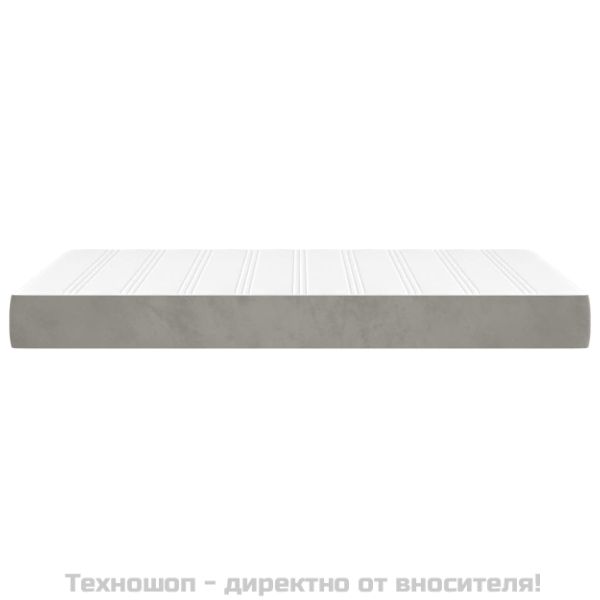 Матрак за легло с покет пружини средна твърдост светлосив 120x200x20 см кадифе