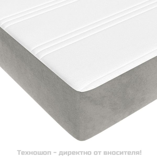 Матрак за легло с покет пружини средна твърдост светлосив 120x200x20 см кадифе