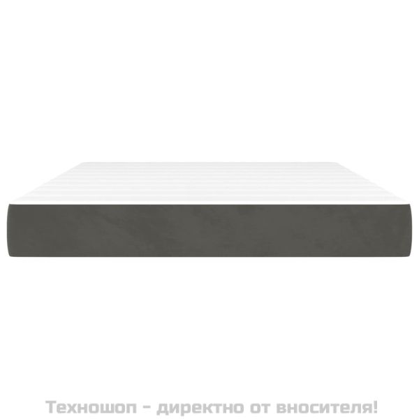 Матрак за легло с покет пружини средна твърдост тъмносив 140x200x20 см кадифе