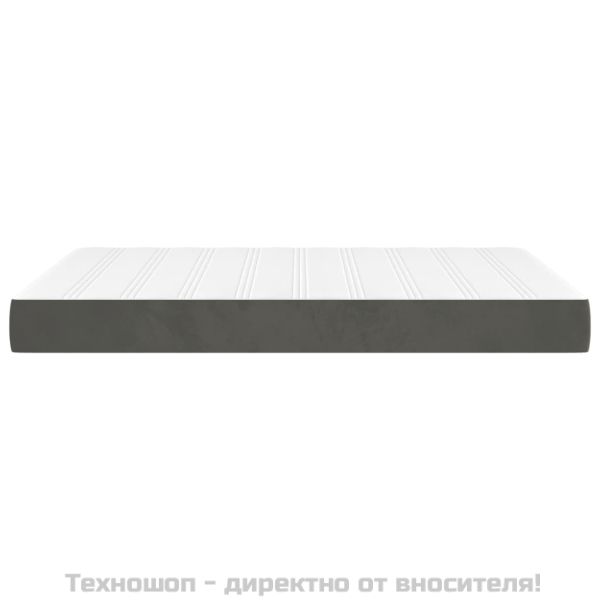 Матрак за легло с покет пружини средна твърдост тъмносив 140x200x20 см кадифе