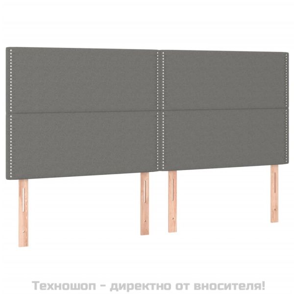 Боксспринг легло с матрак, тъмносиво, 200x200 см, плат