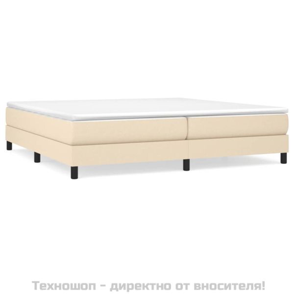 Боксспринг легло с матрак, кремаво, 200x200 см, плат