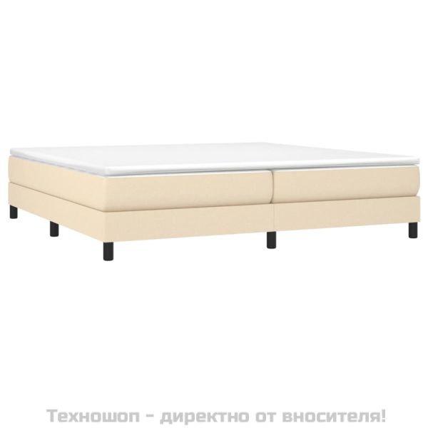 Боксспринг легло с матрак, кремаво, 200x200 см, плат