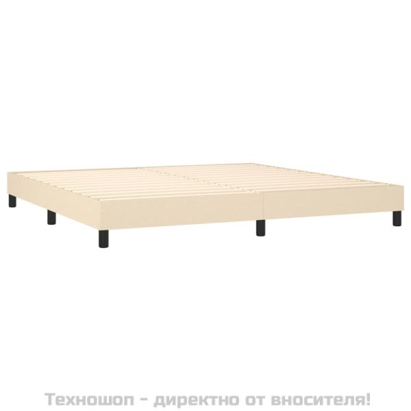 Боксспринг легло с матрак, кремаво, 200x200 см, плат