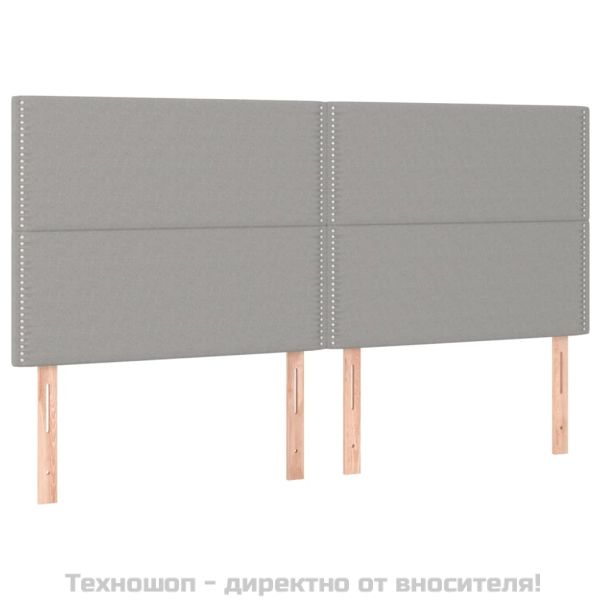 Боксспринг легло с матрак, светлосиво, 200x200 см, плат