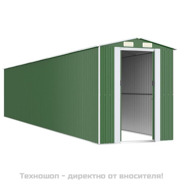 Градинска барака зелена 192x1021x223 см поцинкована стомана