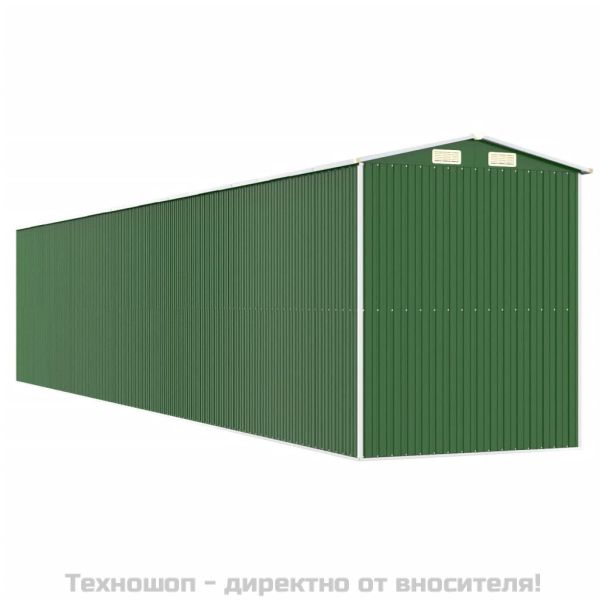 Градинска барака зелена 192x1021x223 см поцинкована стомана