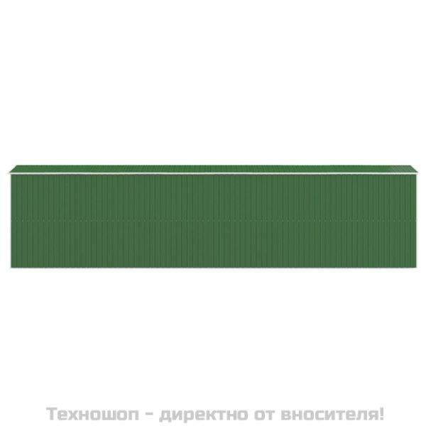 Градинска барака зелена 192x855x223 см поцинкована стомана