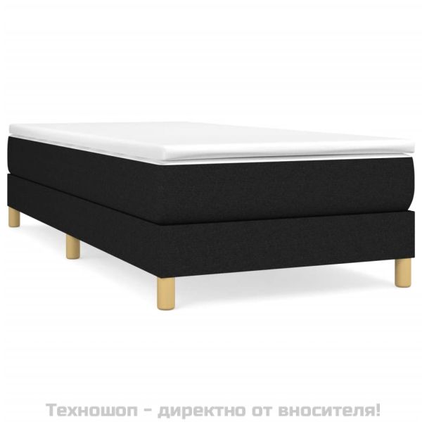 Боксспринг легло с матрак, черно, 100x200 см, плат