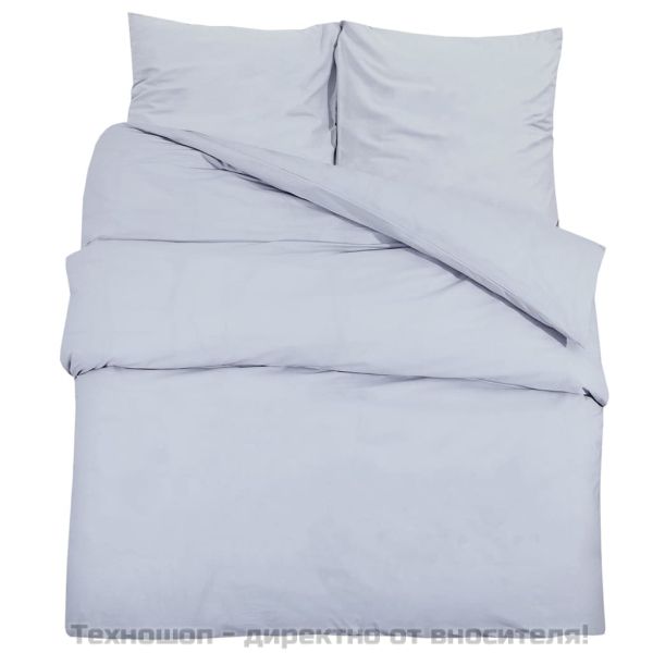 Комплект спално бельо, сив, 200x200 см, памук