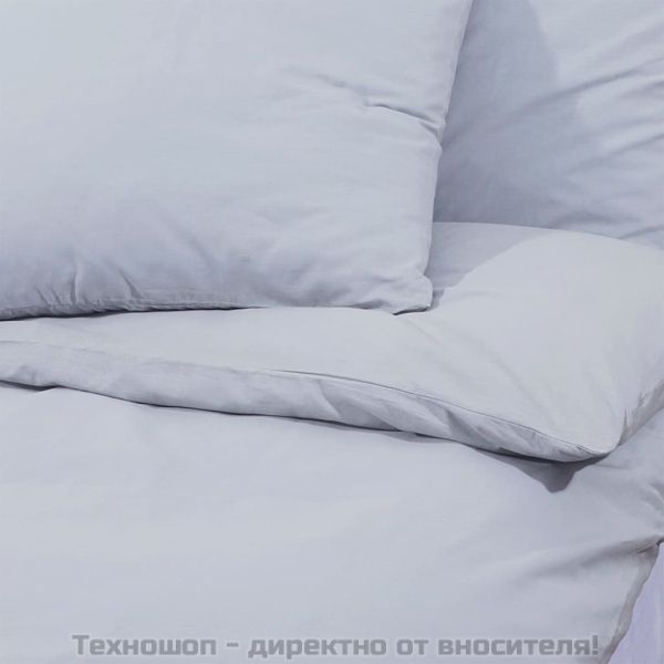 Комплект спално бельо, сив, 200x200 см, памук