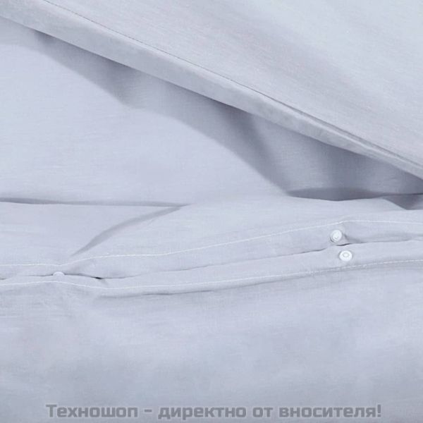 Комплект спално бельо, сив, 200x200 см, памук