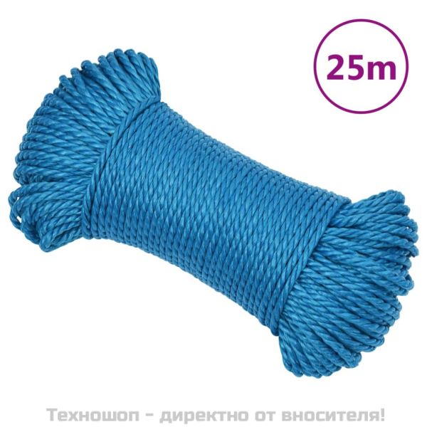 Работно въже синьо 8 мм 25 м полипропилен