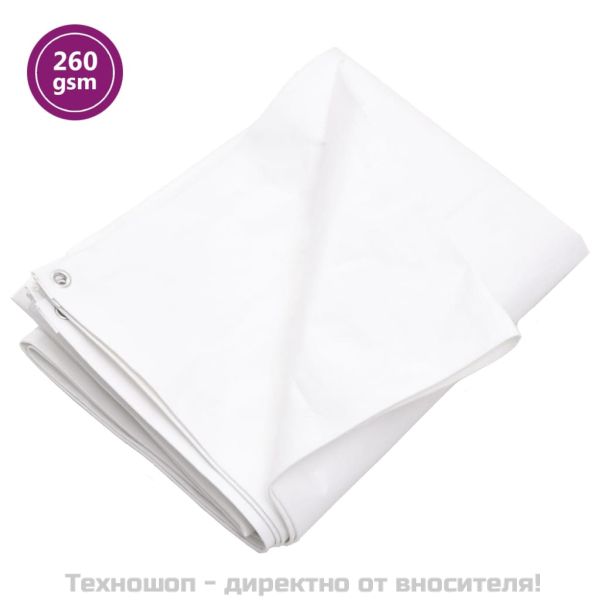 Брезент, 260 г/м², 3x4 м, бял, HDPE