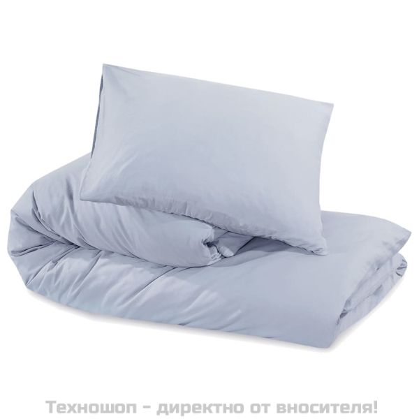 Комплект спално бельо сив 155x220 см олекотен микрофибър