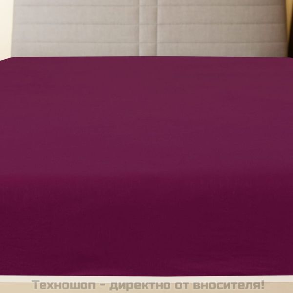 Чаршафи с ластик, 2 бр, бордо, 140x200 см, памук