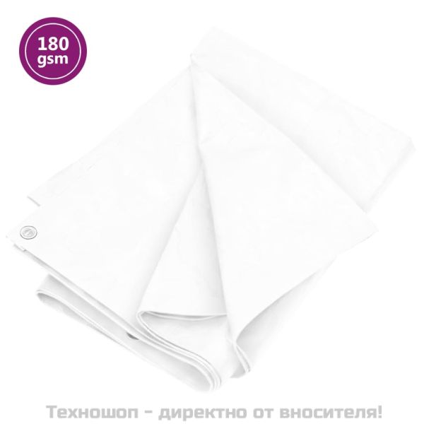 Брезент, 180 г/м², 6x8 м, бял, HDPE