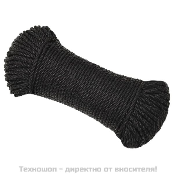 Работно въже черно 6 мм 50 м полипропилен