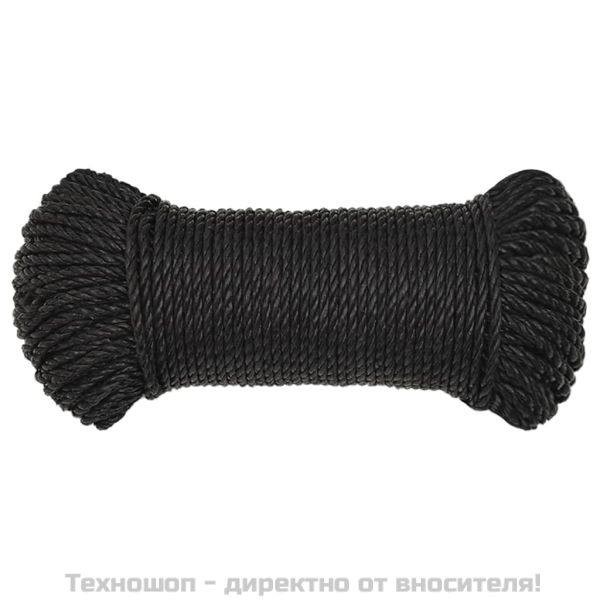 Работно въже черно 6 мм 50 м полипропилен