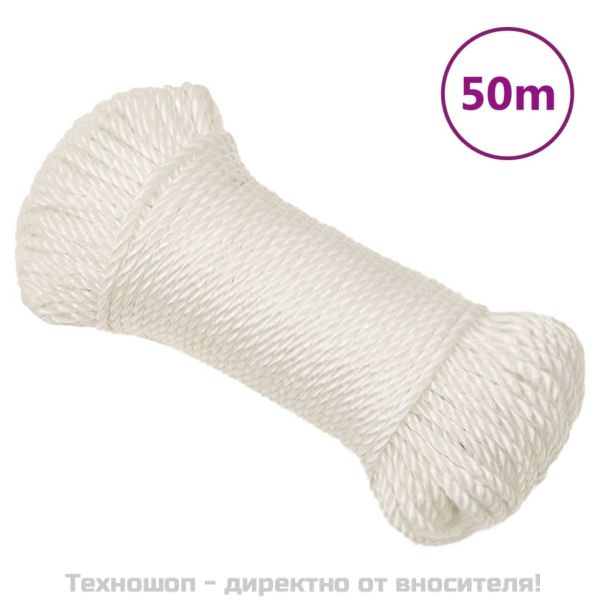 Работно въже бяло 6 мм 50 м полипропилен