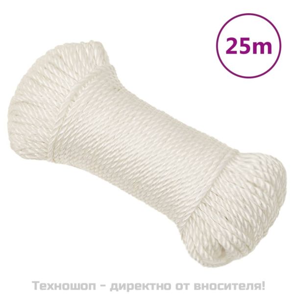 Работно въже бяло 6 мм 25 м полипропилен