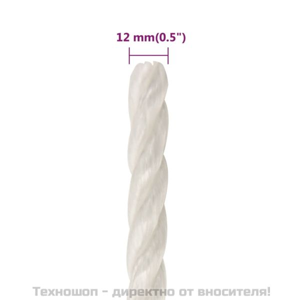 Работно въже бяло 12 мм 500 м полипропилен