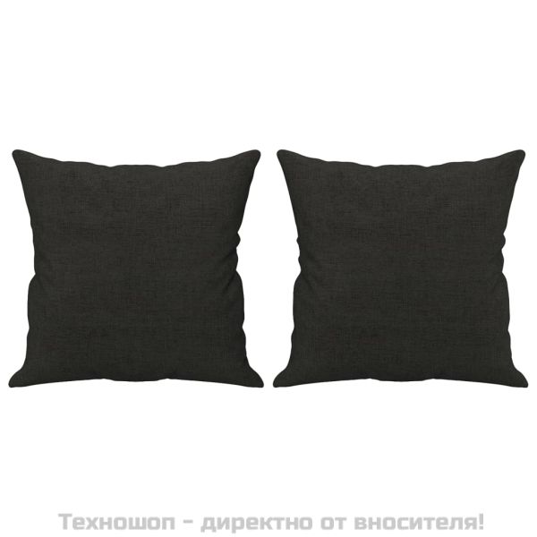 Декоративни възглавници, 2 бр, черни, 40x40 см, плат