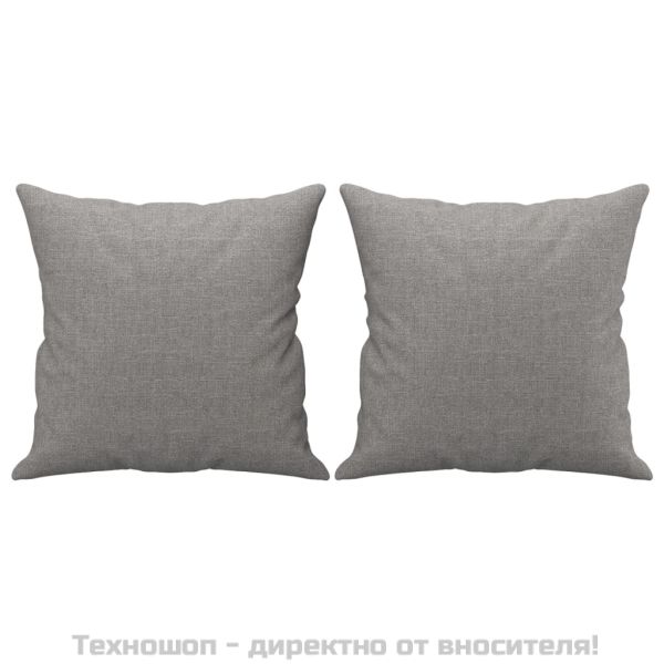 Декоративни възглавници, 2 бр, светлосиви, 40x40 см, плат