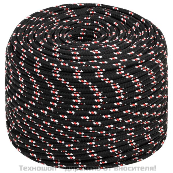 Въже за лодка черно 10 мм 100 м полипропилен