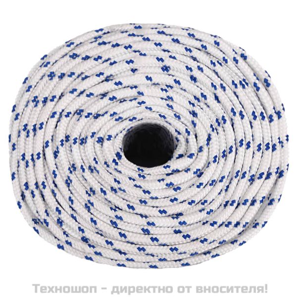 Въже за лодка бяло 6 мм 25 м полипропилен