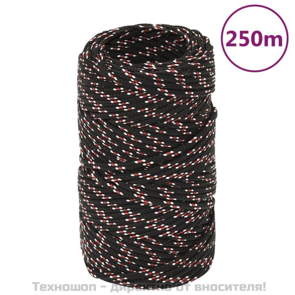 Въже за лодка черно 2 мм 250 м полипропилен