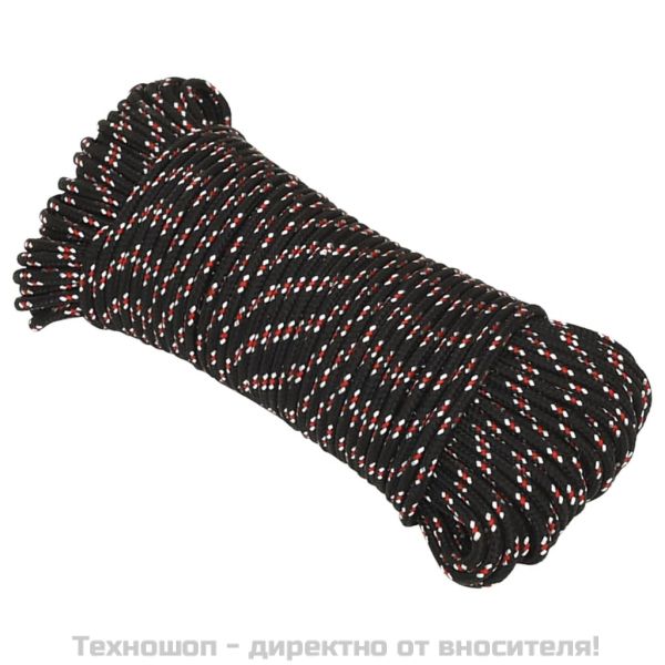 Въже за лодка черно 3 мм 25 м полипропилен