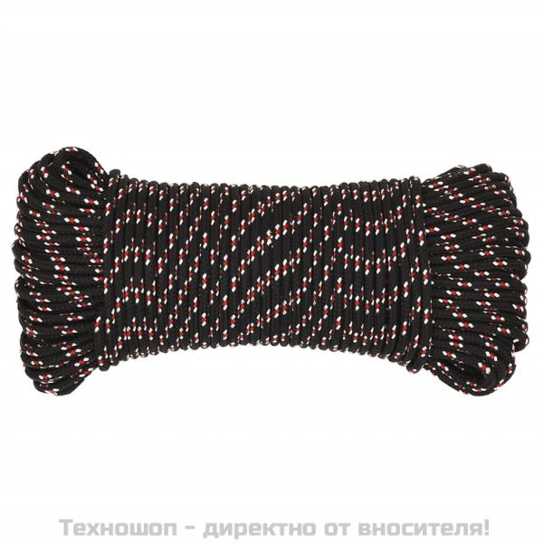 Въже за лодка черно 4 мм 500 м полипропилен
