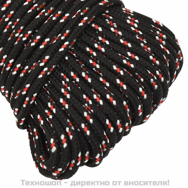 Въже за лодка черно 4 мм 500 м полипропилен