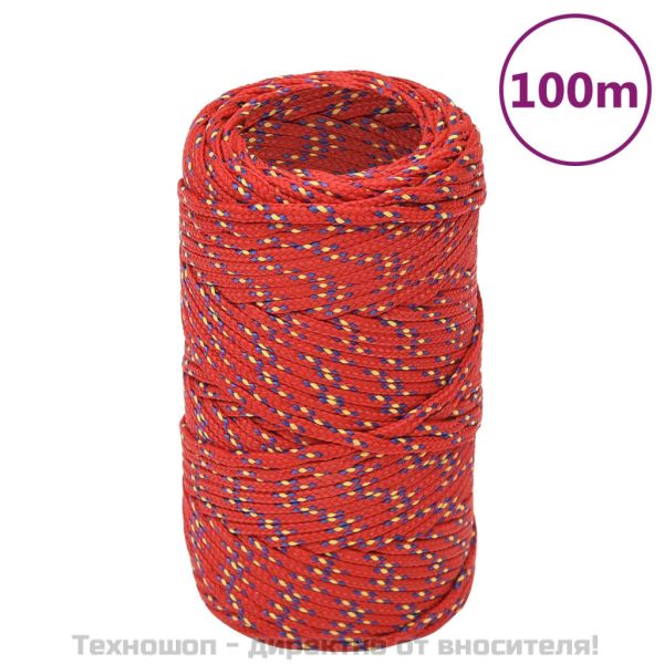 Въже за лодка Червено 2 мм 100 м полипропилен